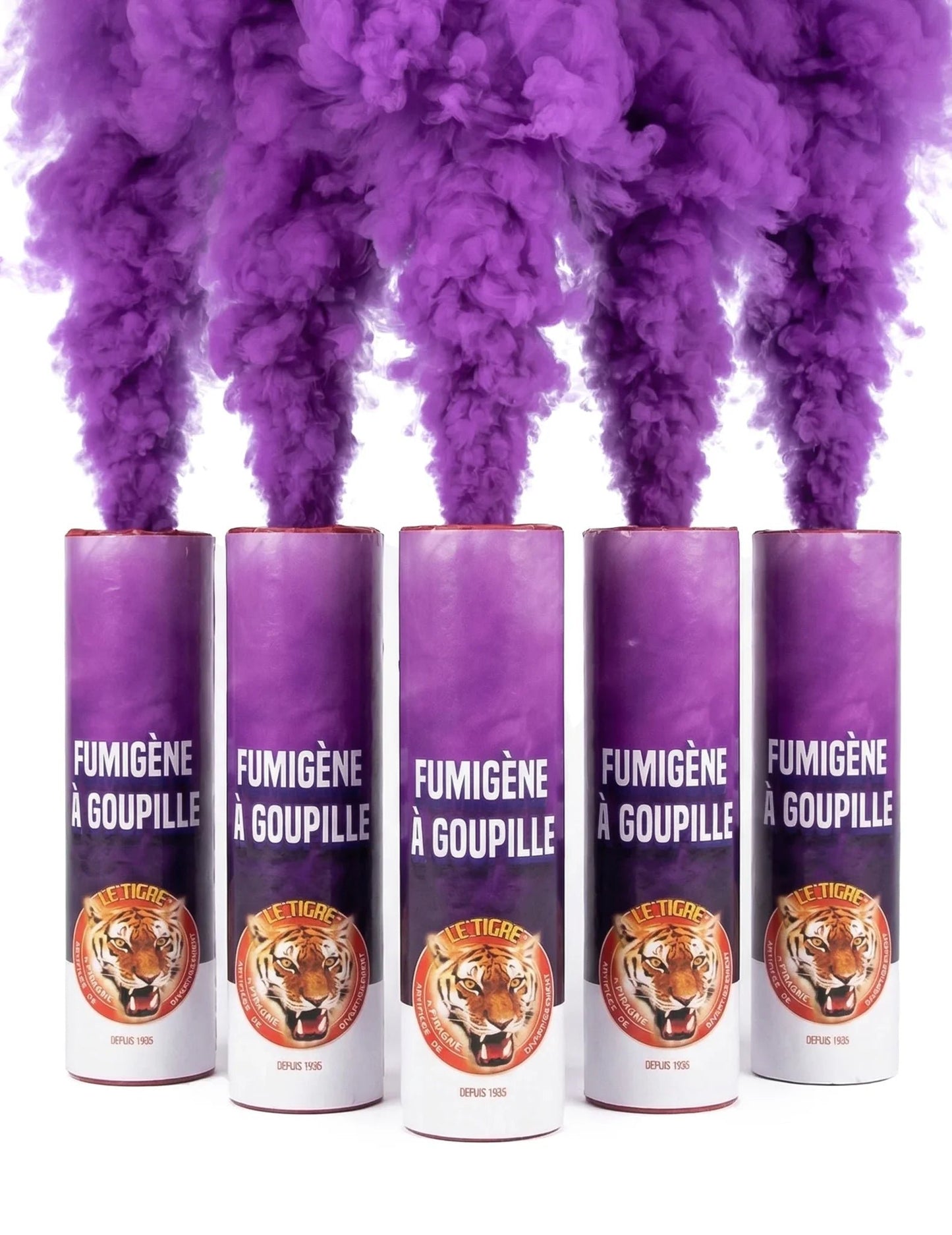 Lot 5 Fumigènes à goupille violets 1 min