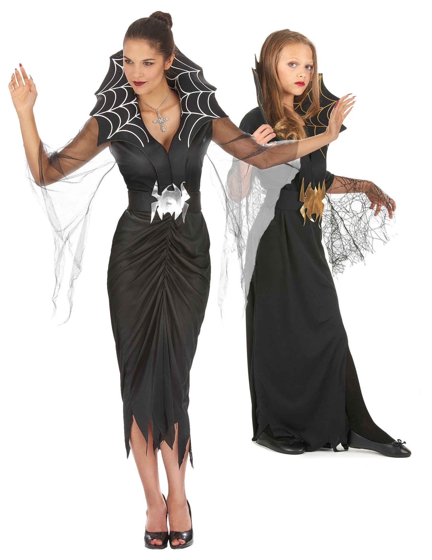 Pókboszorkány anya-lánya párjelmez Halloweenra