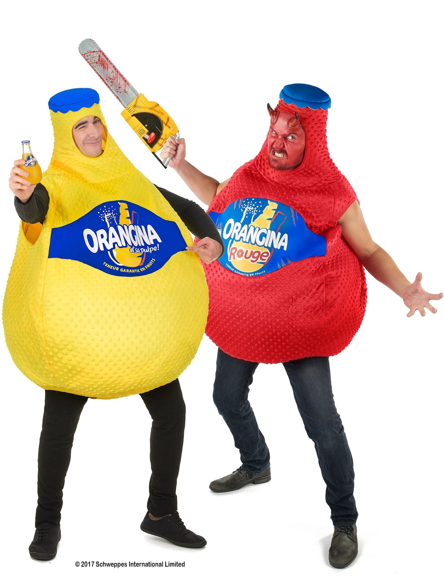 Orangina™ palackok páros jelmez felnőtteknek