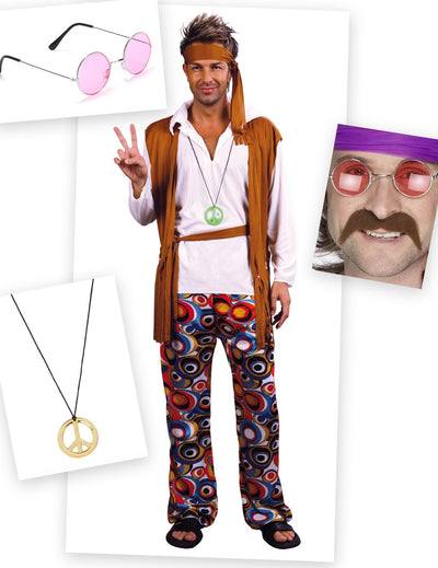 Hippie férfi jelmezcsomag