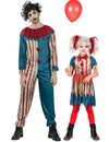 Színes bohóc párjelmez apa és lánya Halloweenre