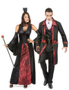 Vörös és fekete vámpír páros jelmez Halloweenre
