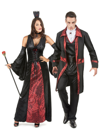 Déguisement de couple vampire rouge et noir Halloween