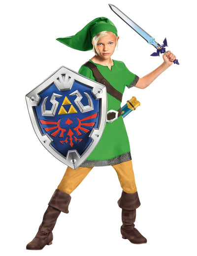 Link Zelda™ jelmezszett pajzzsal és karddal gyerekeknek