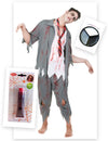 Zombie férfi jelmezcsomag művérrel és Halloween sminkkel