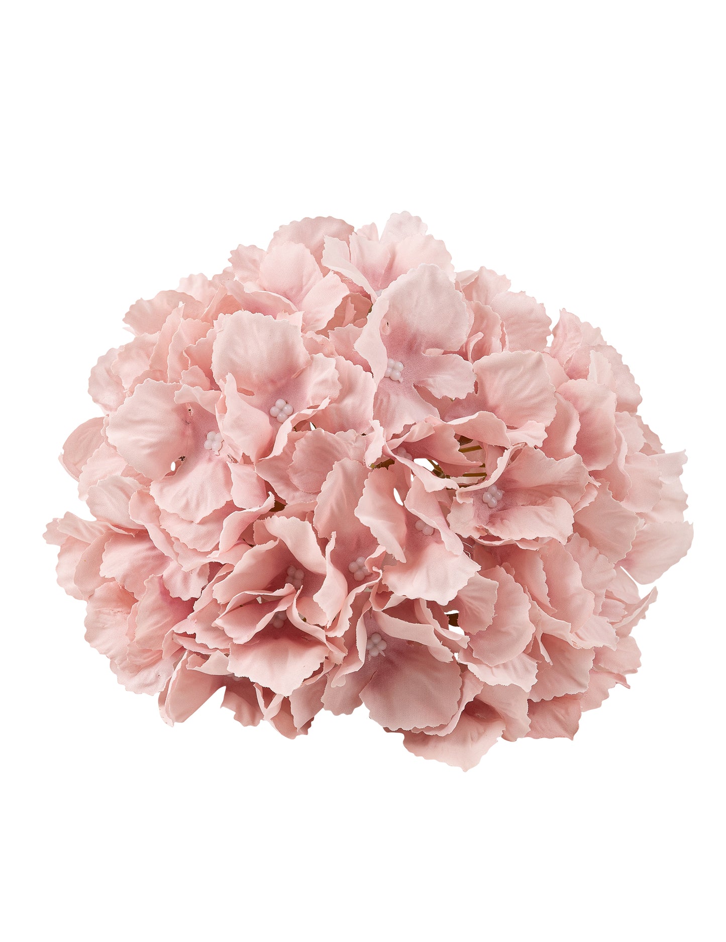 Tête d'hortensia artificielle rose en tissu