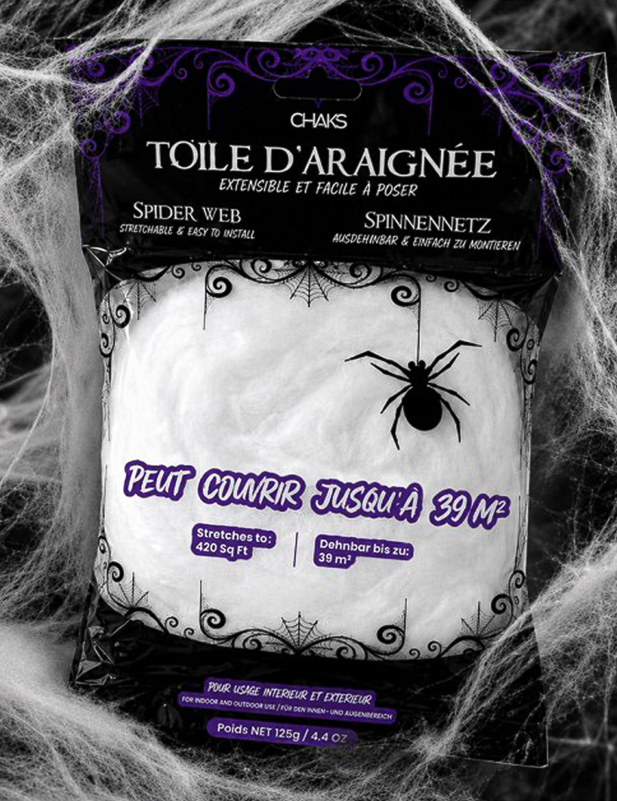 Toile d'araignée blanche luxe 125 g
