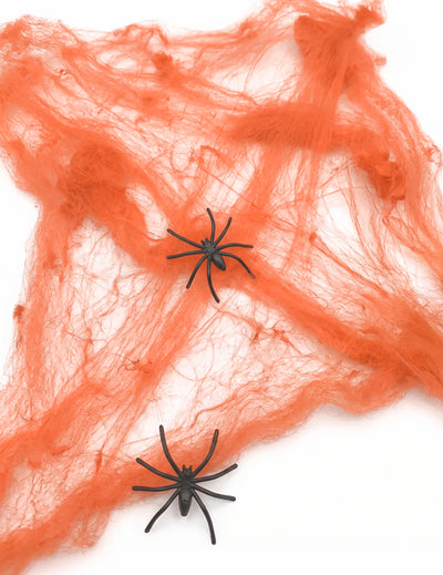 Narancssárga pókháló pókokkal 20 g Halloween