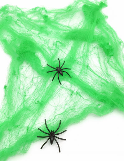 Zöld pókháló pókokkal 20 g Halloween