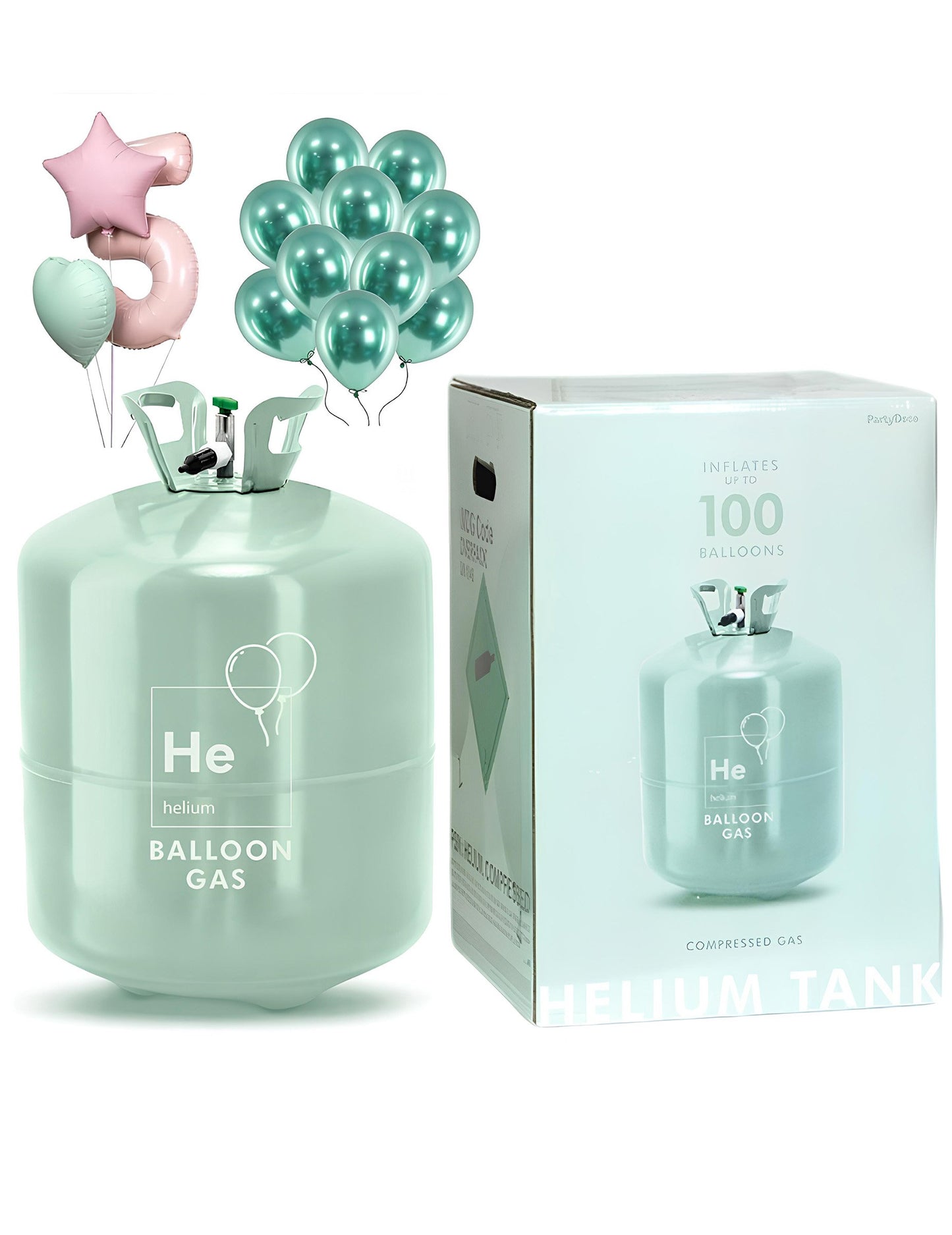 Nagyon nagy üveg hélium, akár 100 léggömb