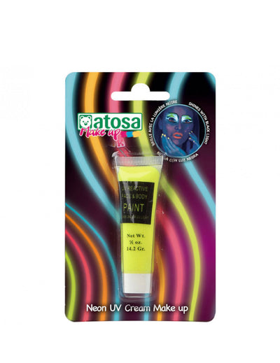 Tube de maquillage néon UV pour adulte jaune fluo