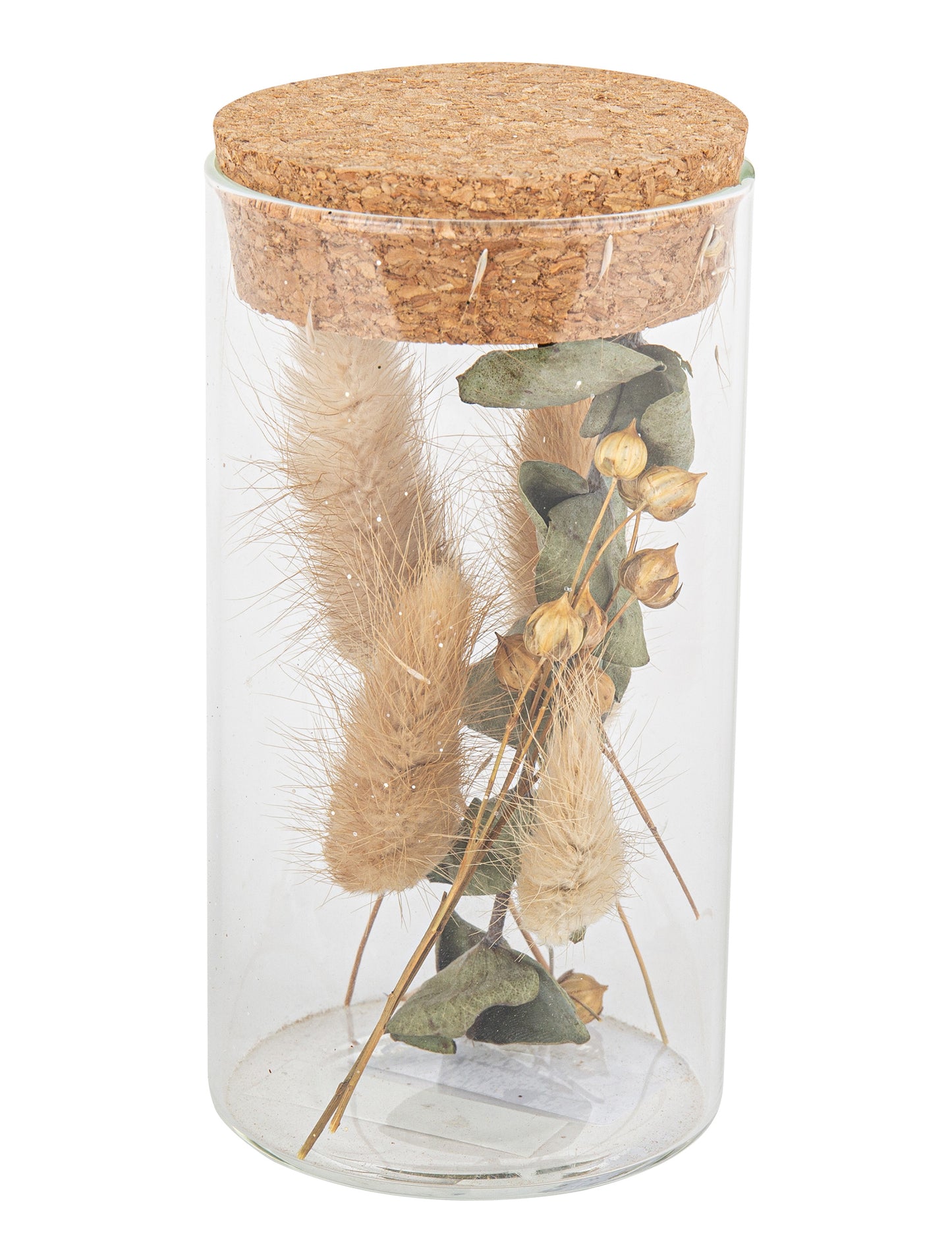 Üvegedény tollakkal és eukaliptusszal, 12,5 cm 