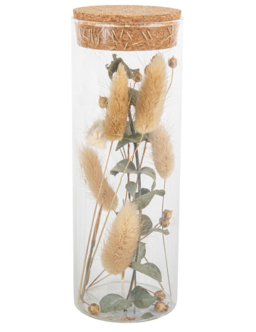 Üvegcső tollporolókkal és eukaliptusz 18.5 cm és parafa dugó