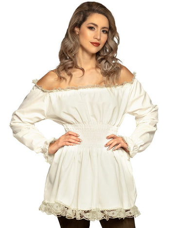 Fehér reneszánsz tunika nő