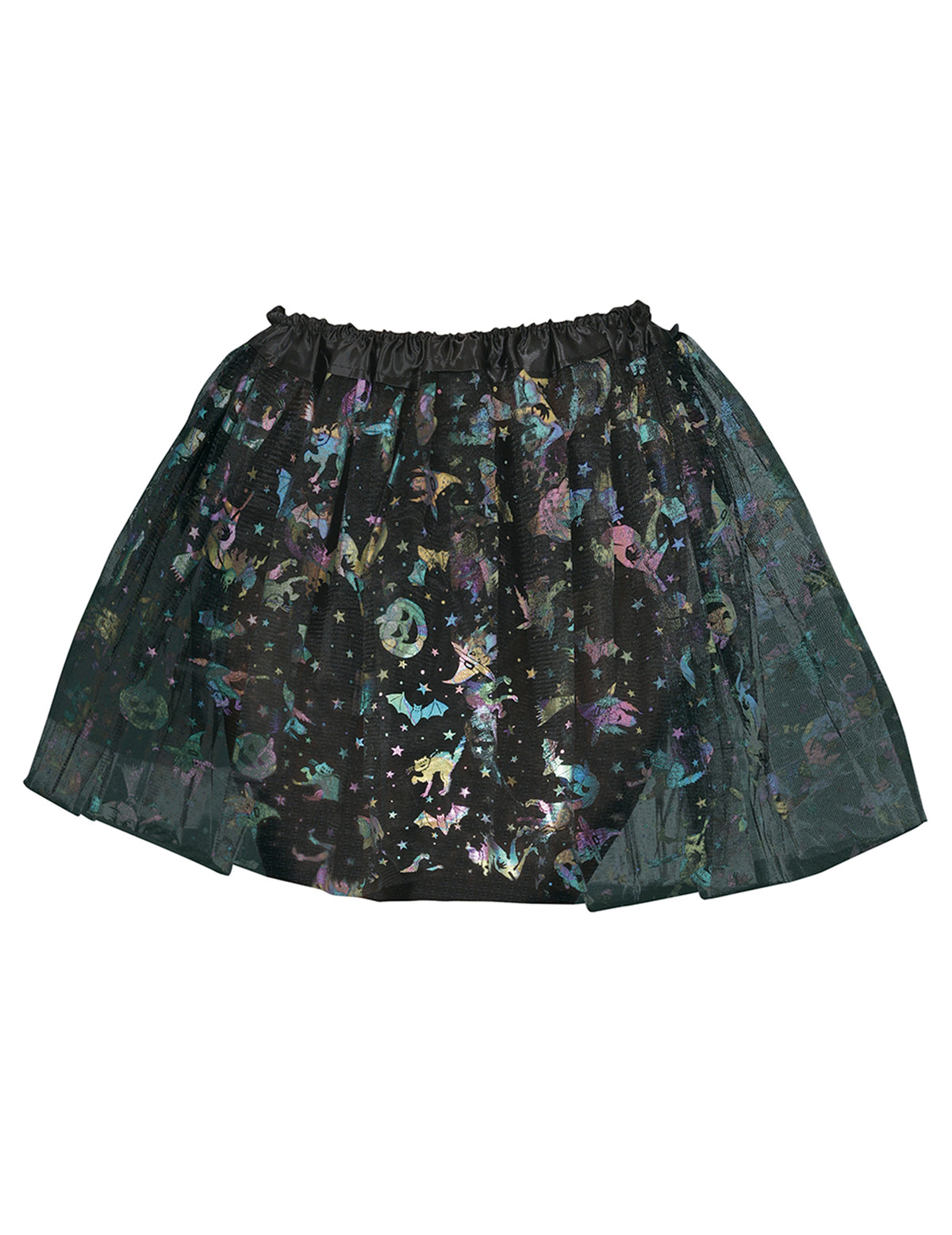 Vue à plat du tutu à motifs Halloween pour fille