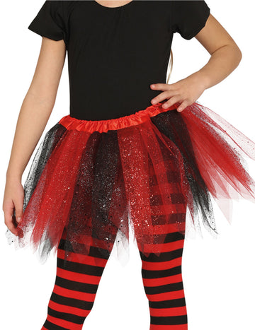 Fekete és piros, két color tutu lányokkal