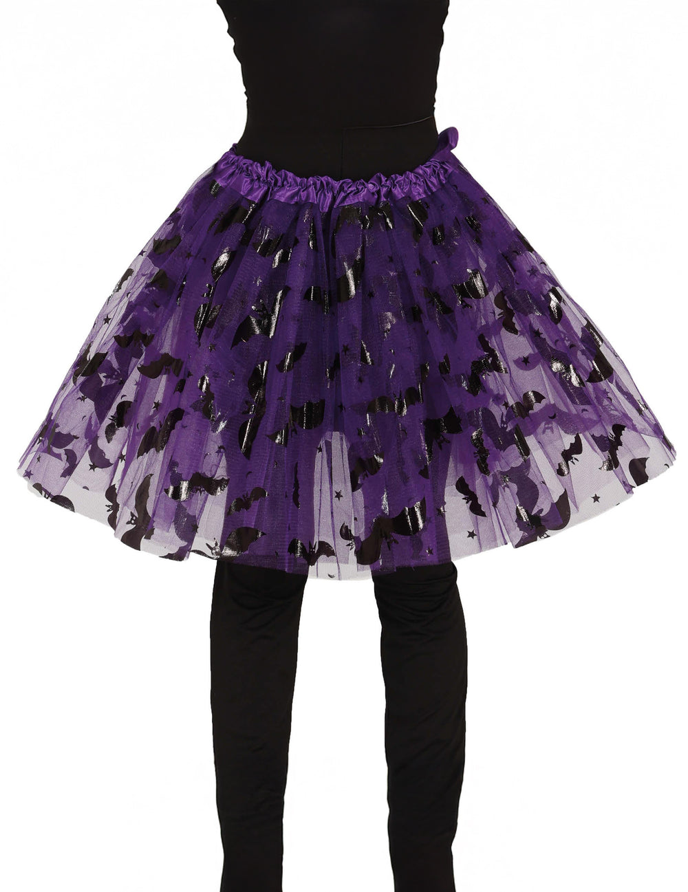Tutu chauve-souris pour fille violet avec motifs noirs