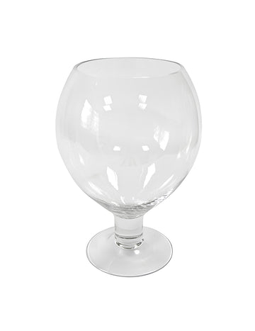 Vase ballon en verre transparent sur pied