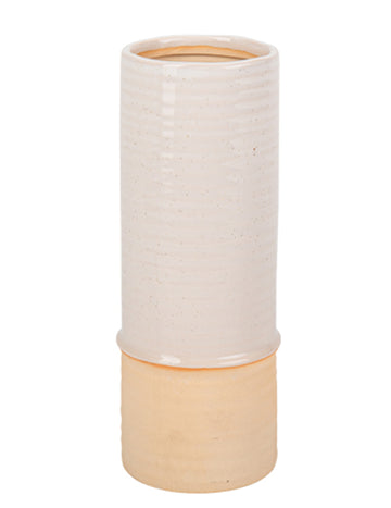 Bézs színű, foltos és homokszínű váza 19 cm kerámiai