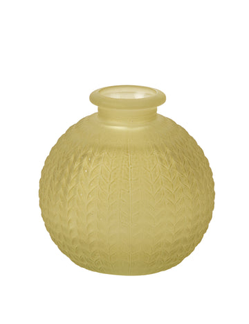 Pisztácia színű csiszolt üvegváza bohém stílusban