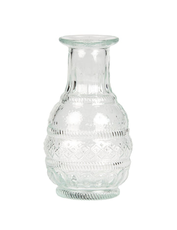 Vase en verre gravure ancienne style bohème transparent