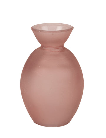 Rózsaszín üvegváza, 150ml, matt felülettel