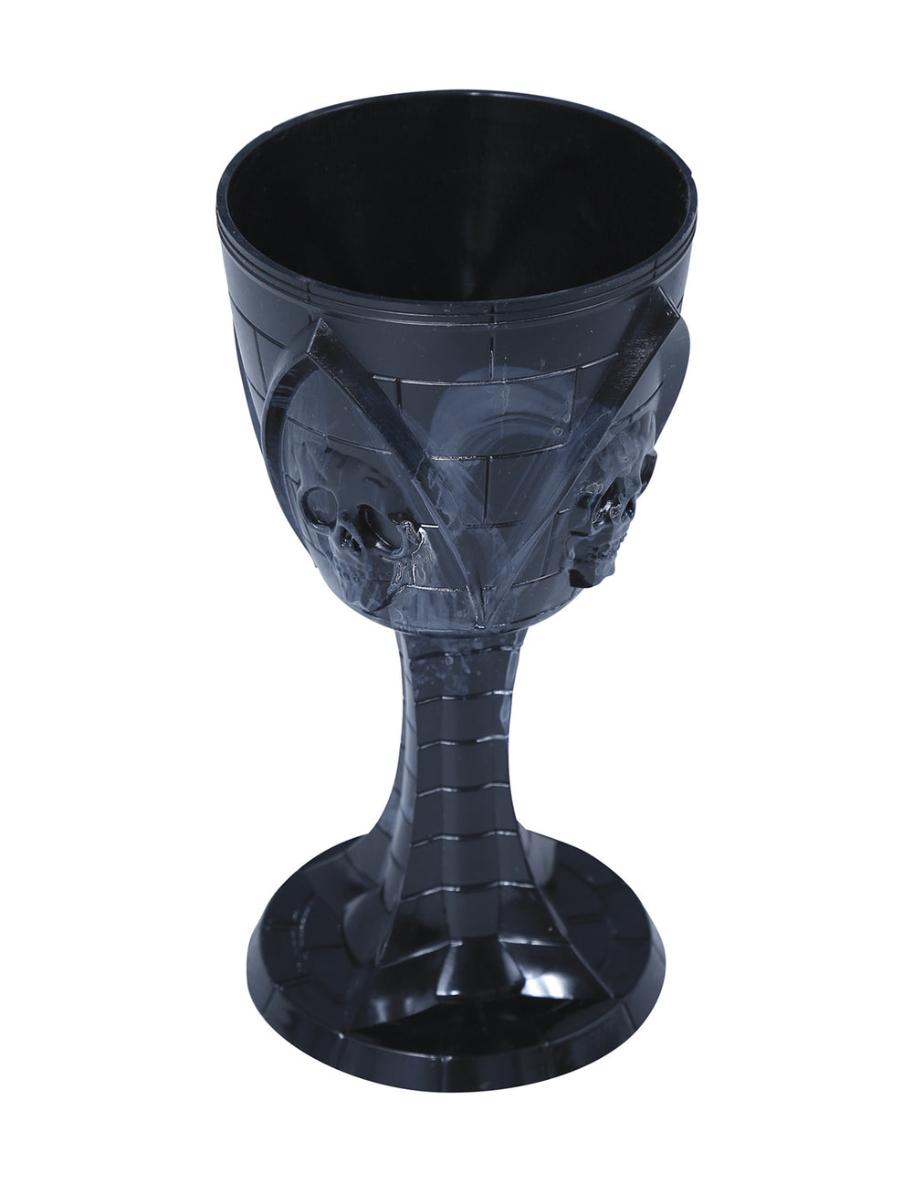 Vue de trois-quarts du verre à pied tête de mort