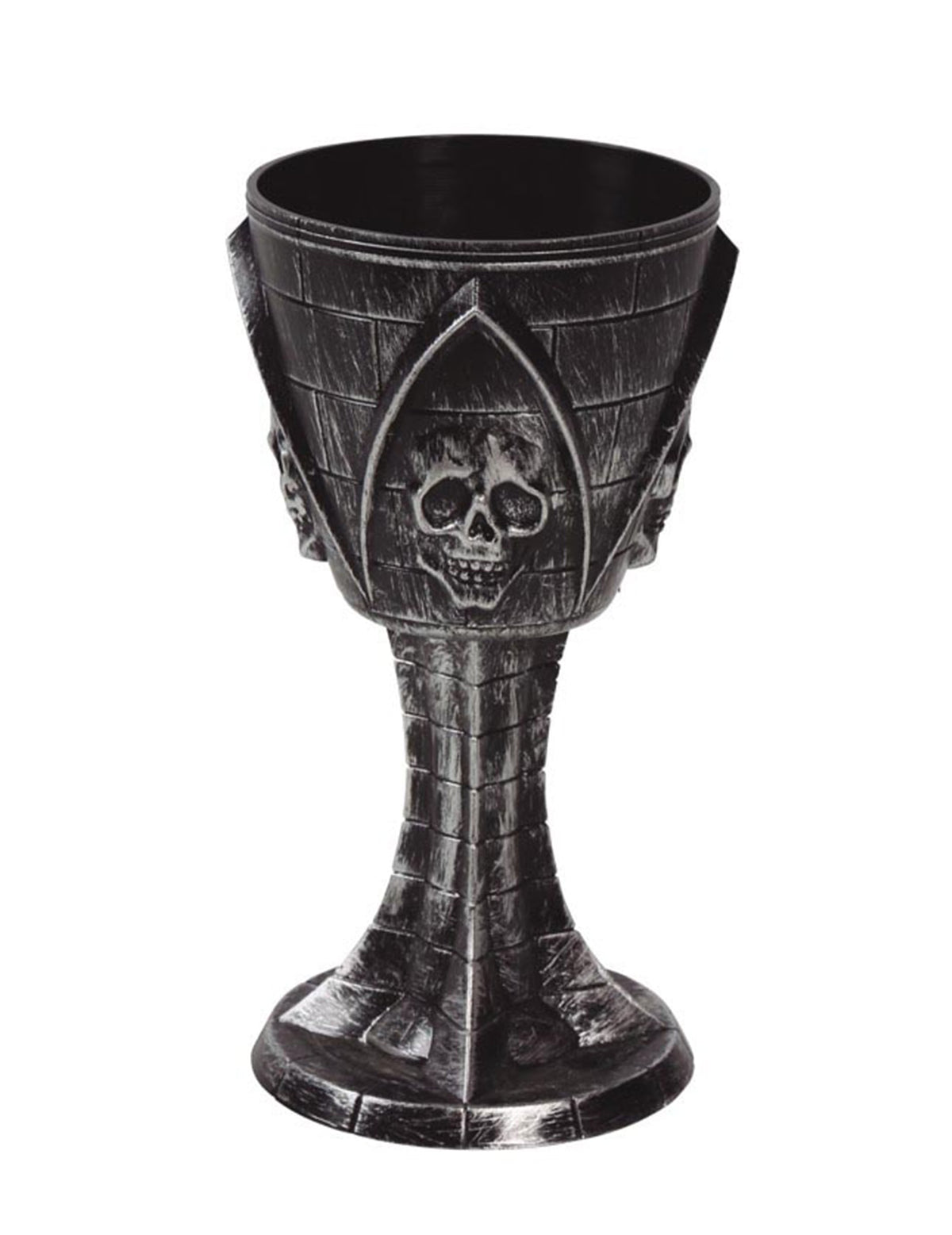 Vue de face du verre à pied tête de mort