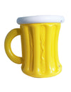 Chope de bière gonflable pour adulte jaune et blanc