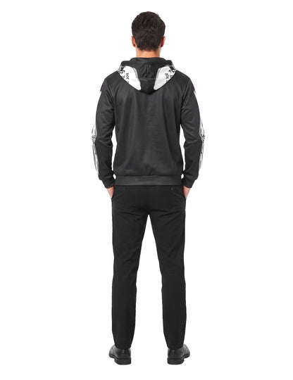 Veste à capuche imprimé squelette adulte