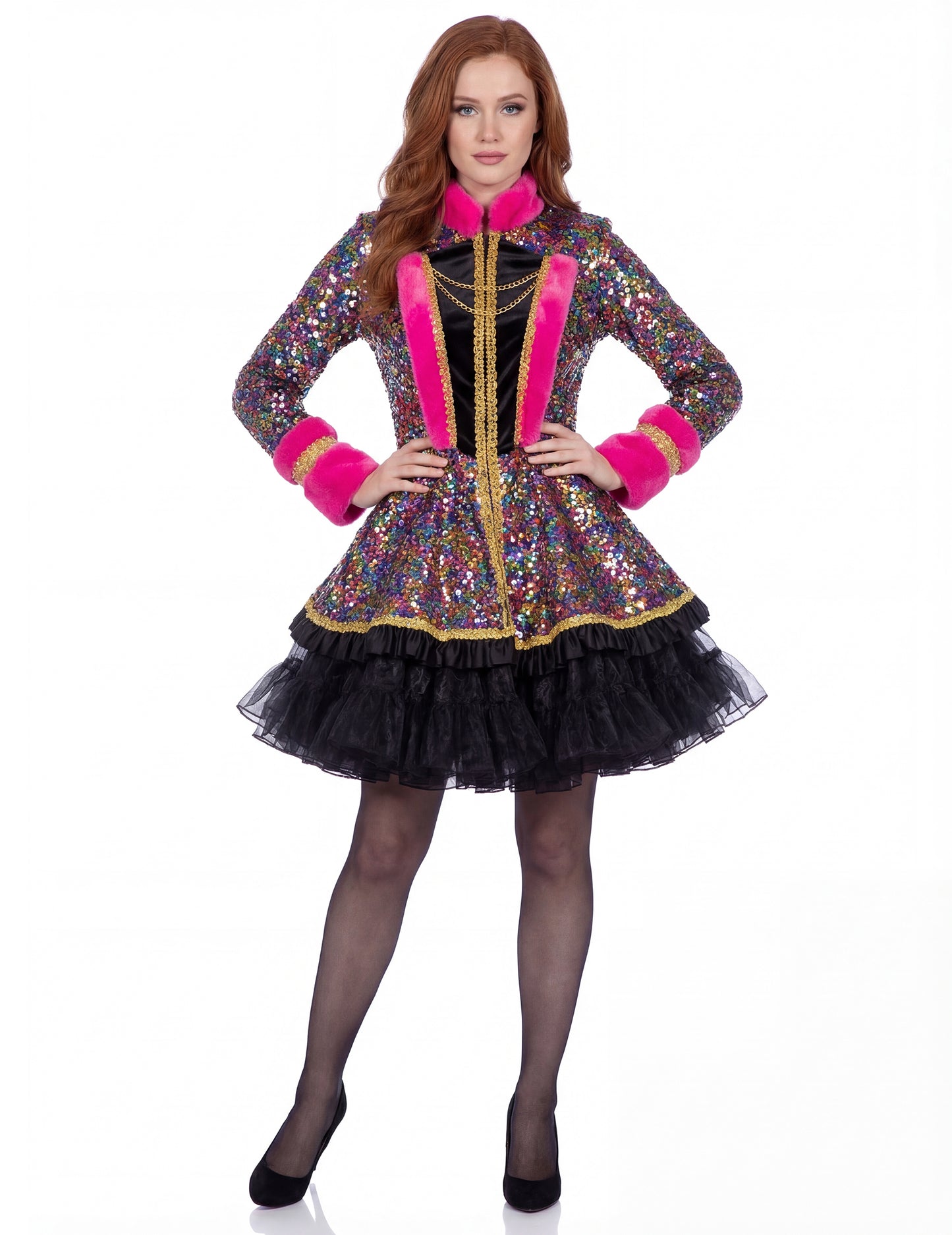 Luxus női többszínű flitteres kabát