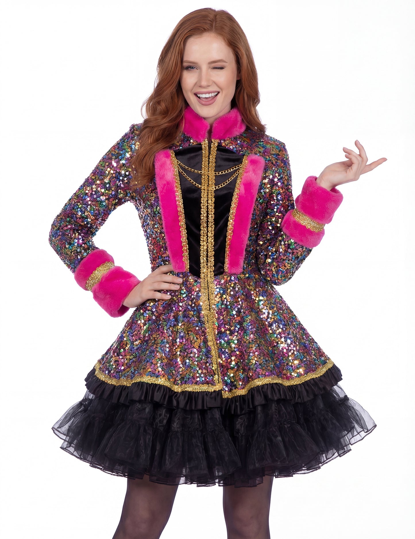 Luxus női többszínű flitteres kabát