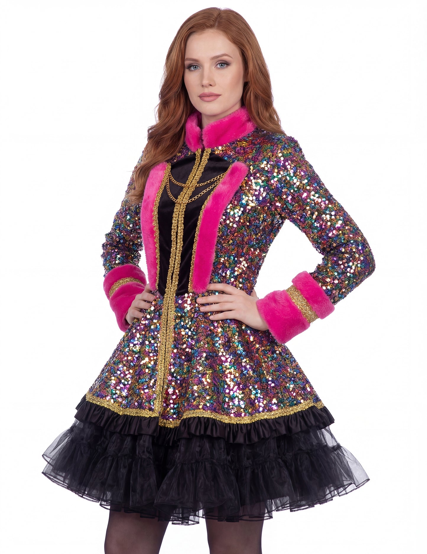 Luxus női többszínű flitteres kabát