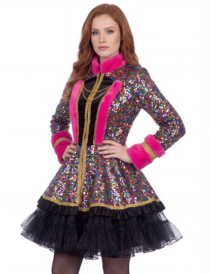 Luxus női többszínű flitteres kabát