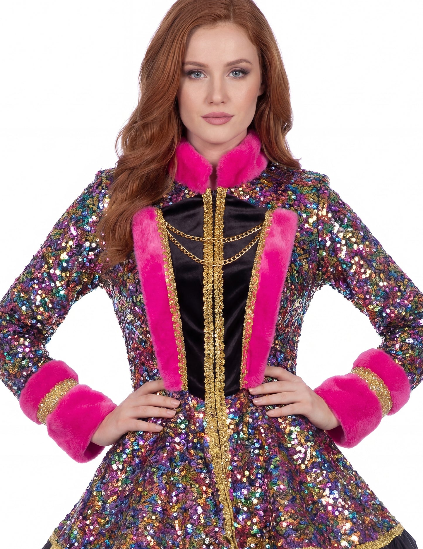 Luxus női többszínű flitteres kabát