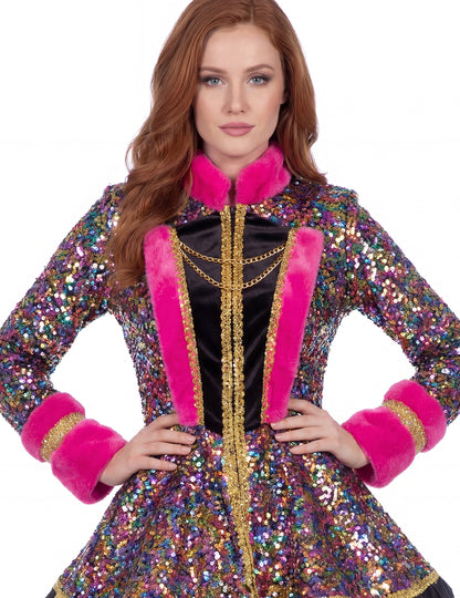 Luxus női többszínű flitteres kabát