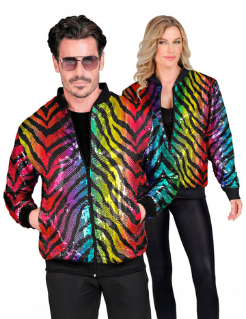 Felnőtt többszínű tigris flitter dzseki