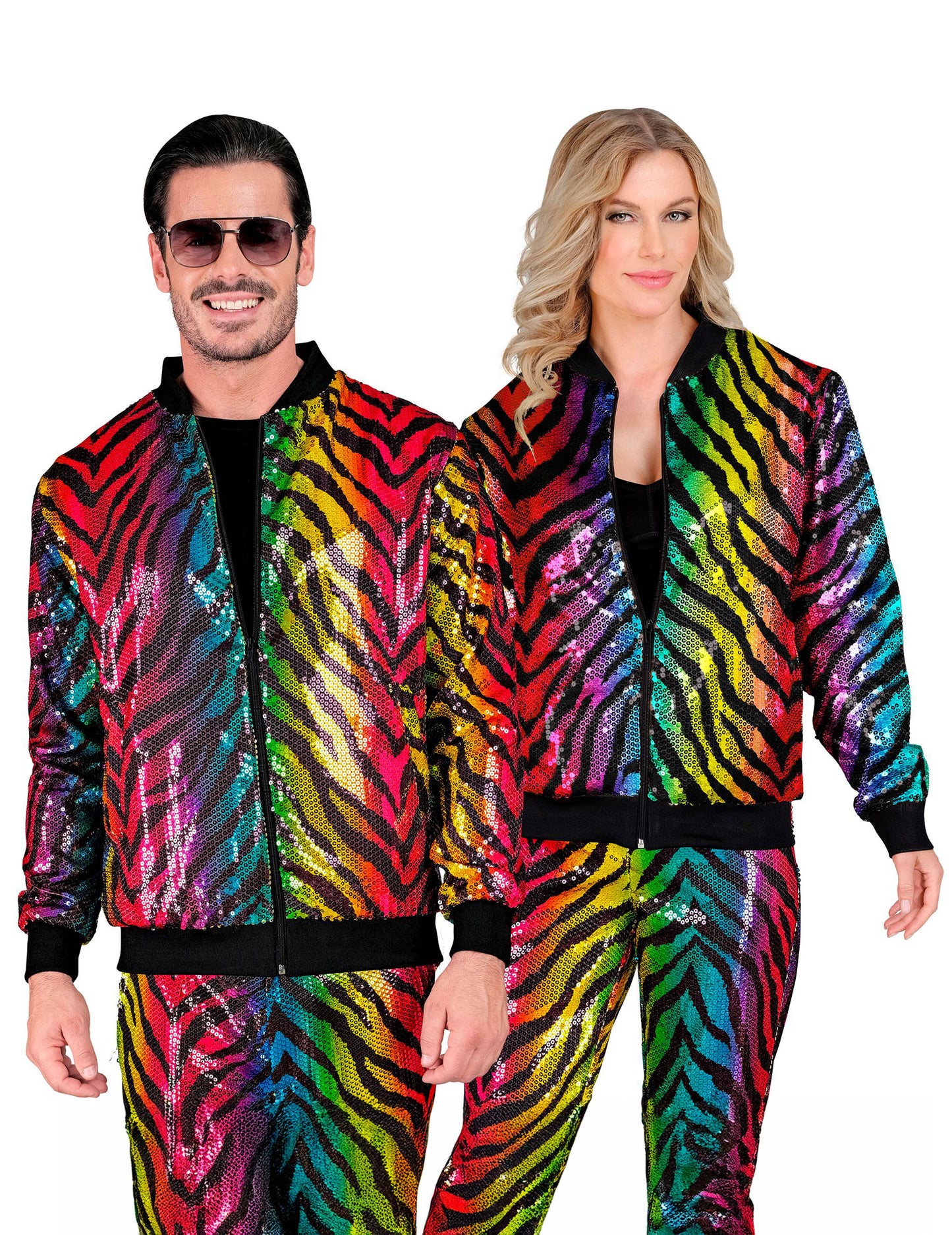 Felnőtt többszínű tigris flitter dzseki