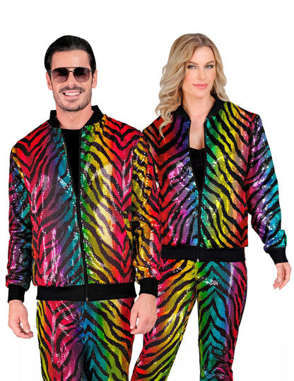 Felnőtt többszínű tigris flitter dzseki