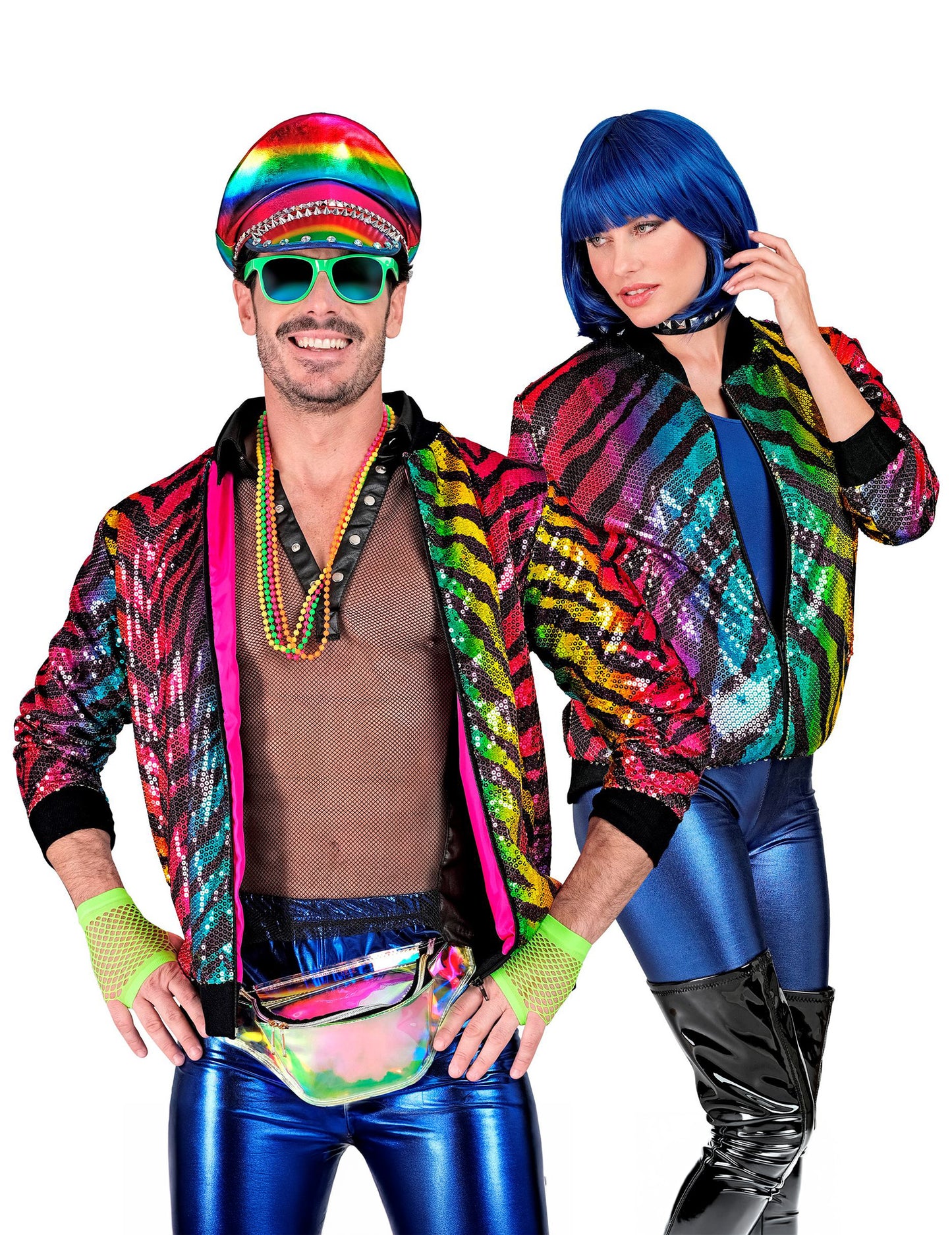 Felnőtt többszínű tigris flitter dzseki