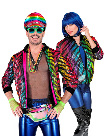 Felnőtt többszínű tigris flitter dzseki