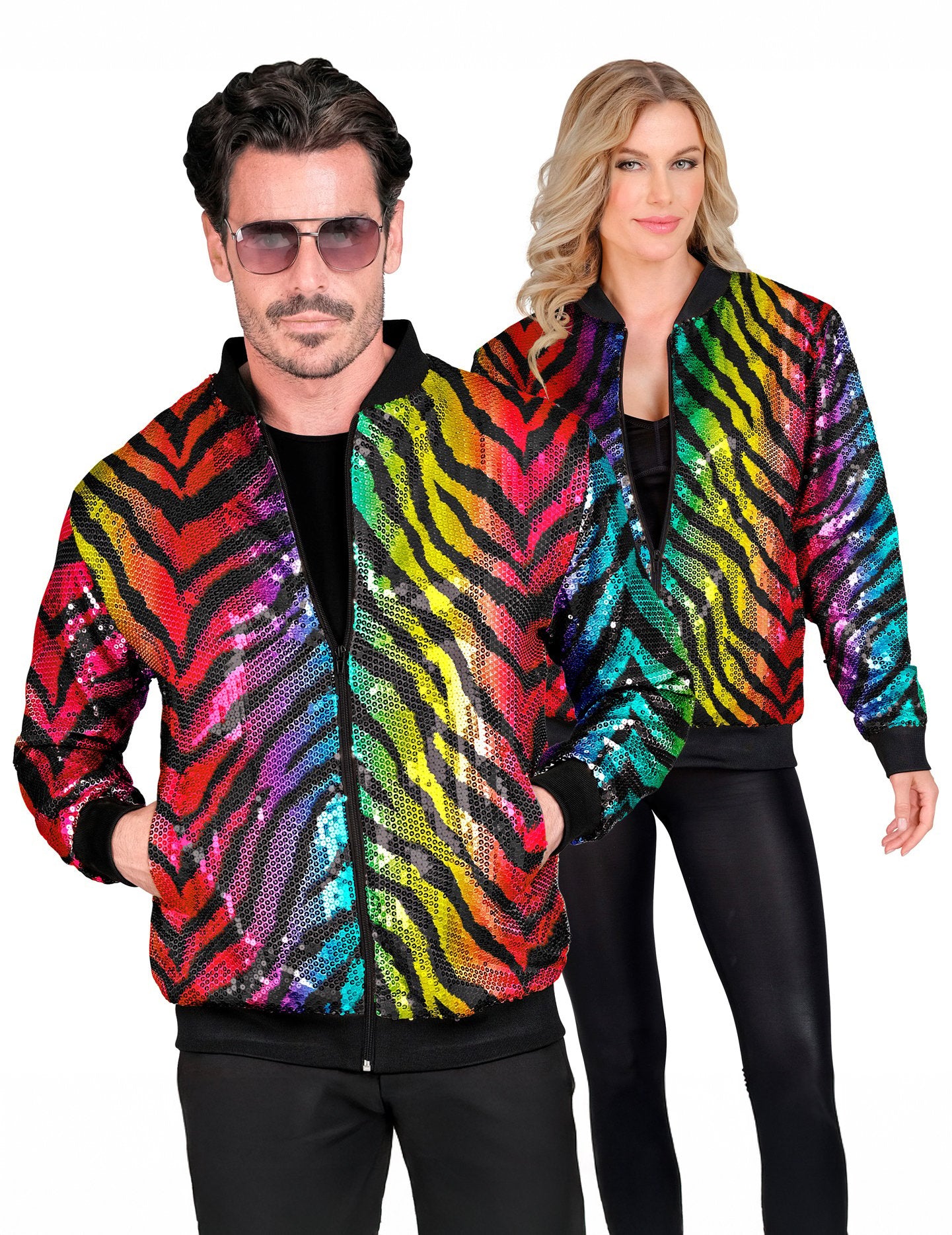 Felnőtt többszínű tigris flitter dzseki