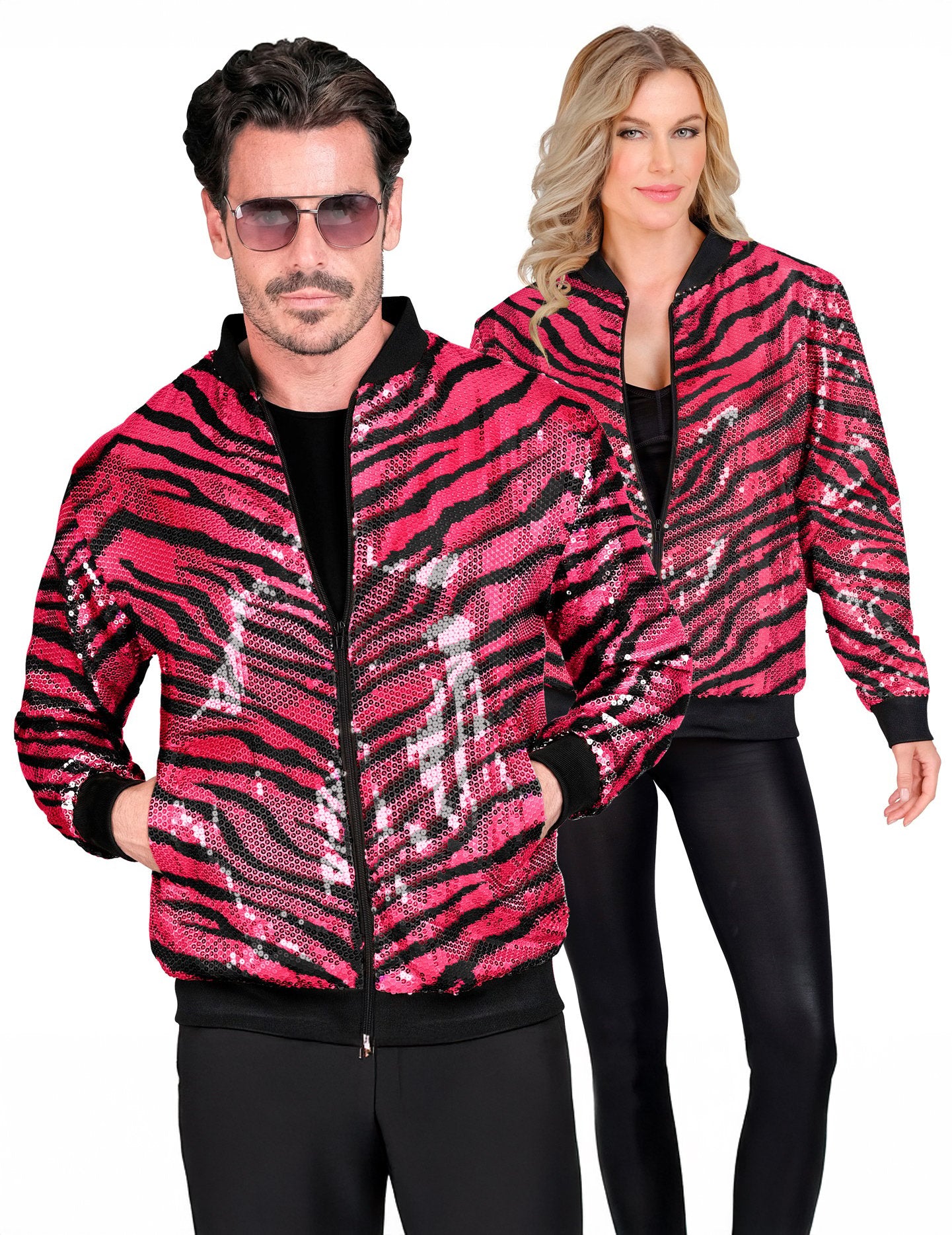 Felnőtt rózsaszín tigris flitter dzseki