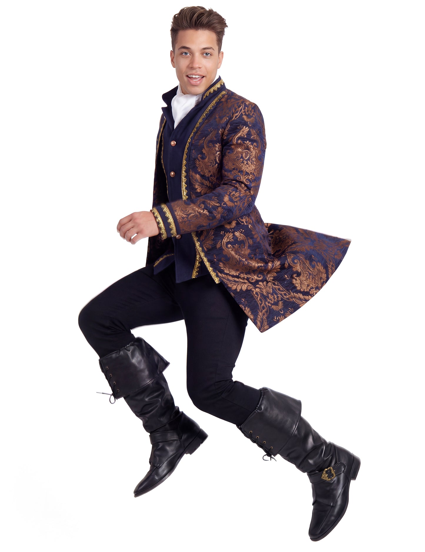 Férfi luxus hímzett barokk dzseki kék színben