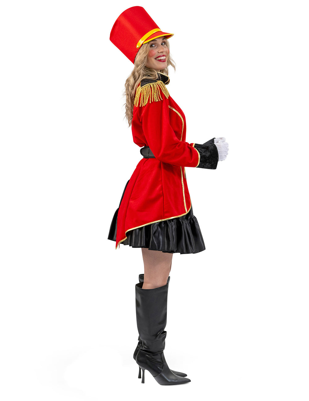 Vue de profil de la veste casse noisette pour femme