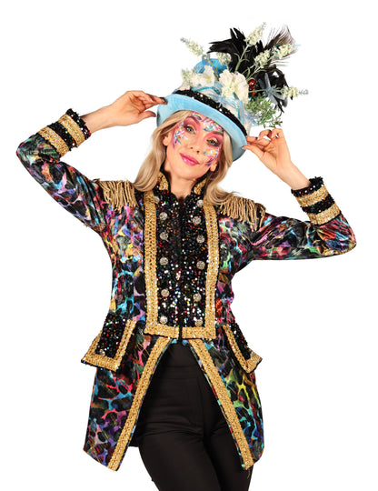 Luxus női karneváli kabát neon színekben