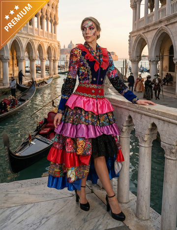 Luxus, többszínű, Fiesta Carnival stílusú női karneváli kabát