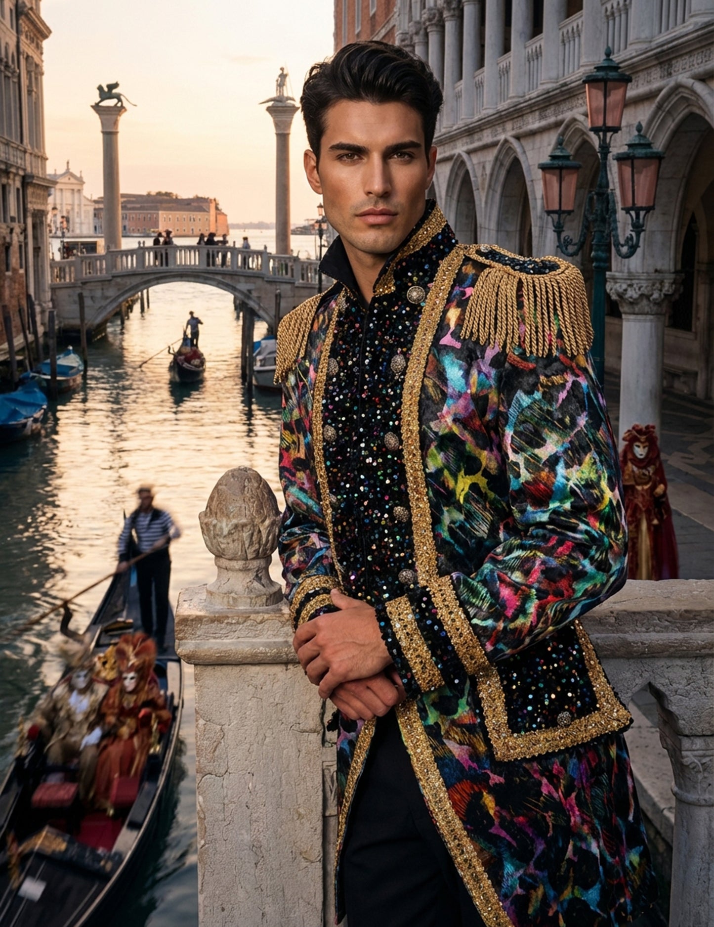 Luxus férfi karneváli dzseki neon színekben