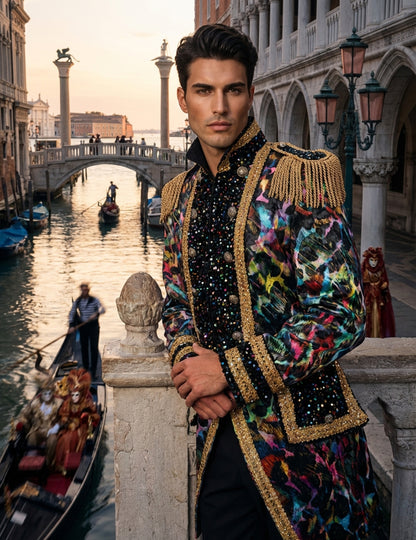 Luxus férfi karneváli dzseki neon színekben