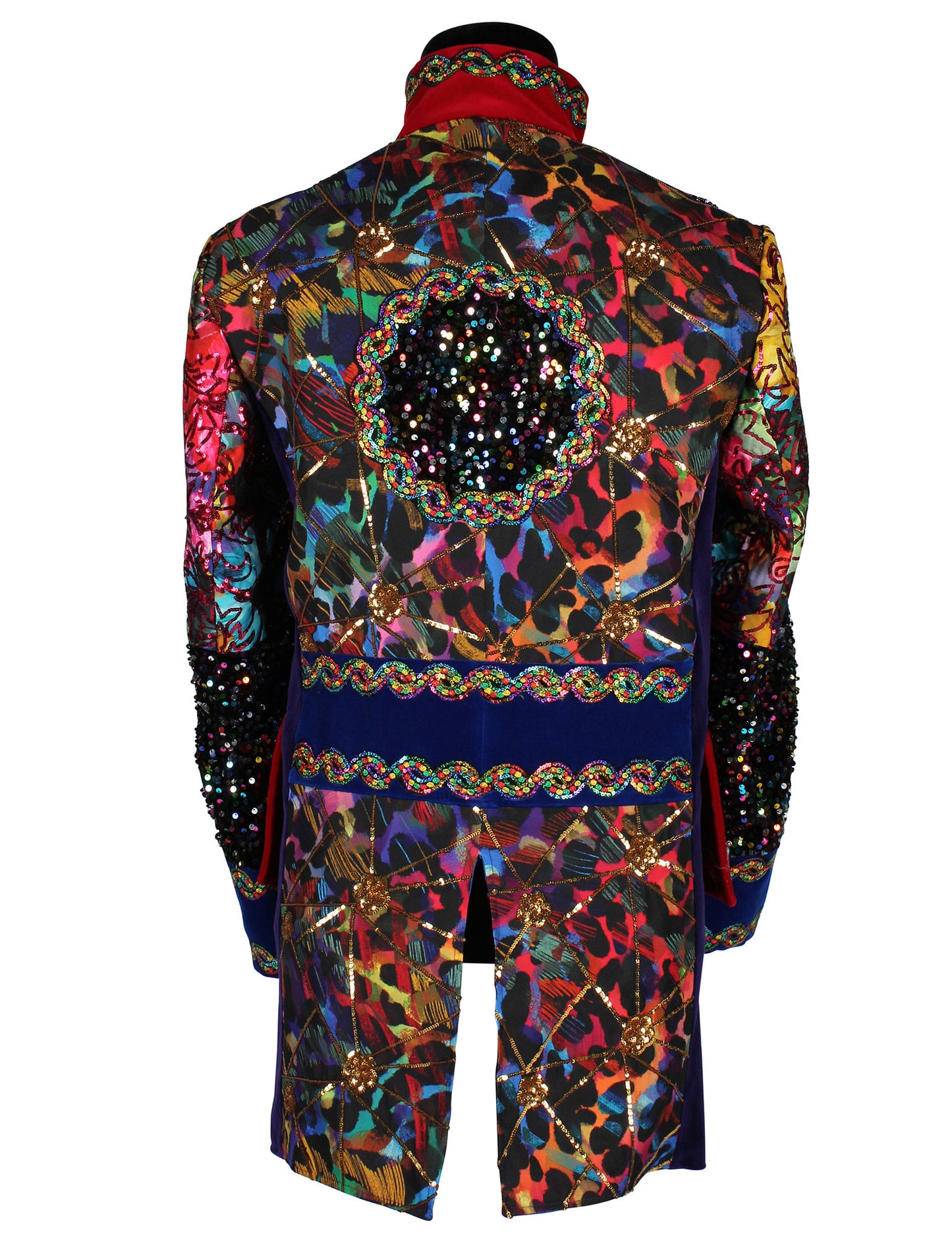 Exkluzív, többszínű, Fiesta Carnival stílusú férfi karneváli dzseki